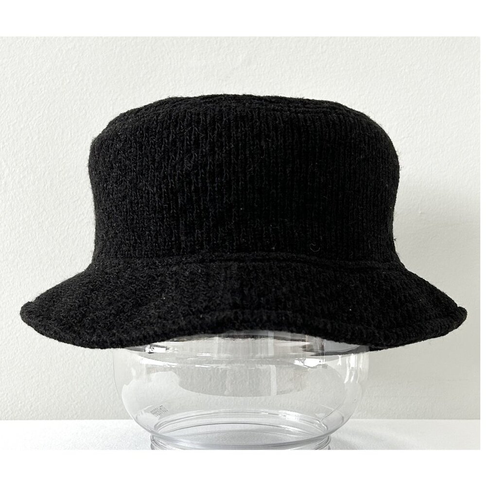 Vintage GAP Bucket Hat Black Wool Blend Lined Made in Italy Size M/L Y2K